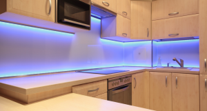 Colorful lighting above kitchen island #kitchenlightingideas #kitchencabinetlighting Colorful contemporary kitchen light fixtures #kitchenlightingideas #kitchencabinetlighting