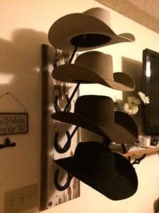 wooden hat display stand