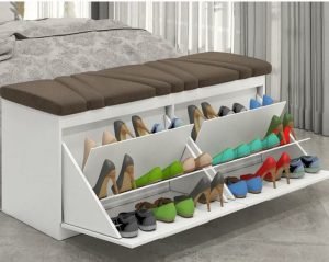 shoe box storage bench